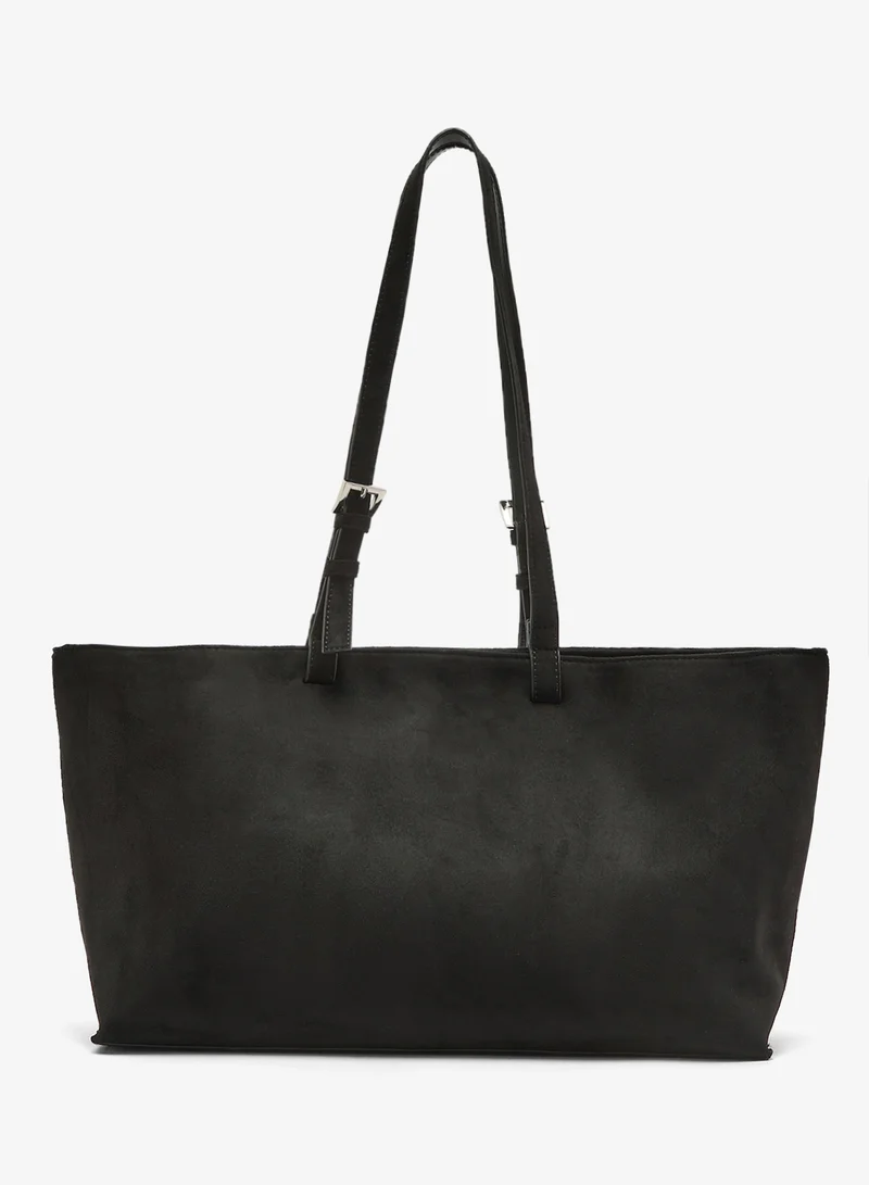 ايلا حقيبة توت من جلد السويد بتصميم شرقي غربي مع إبزيم